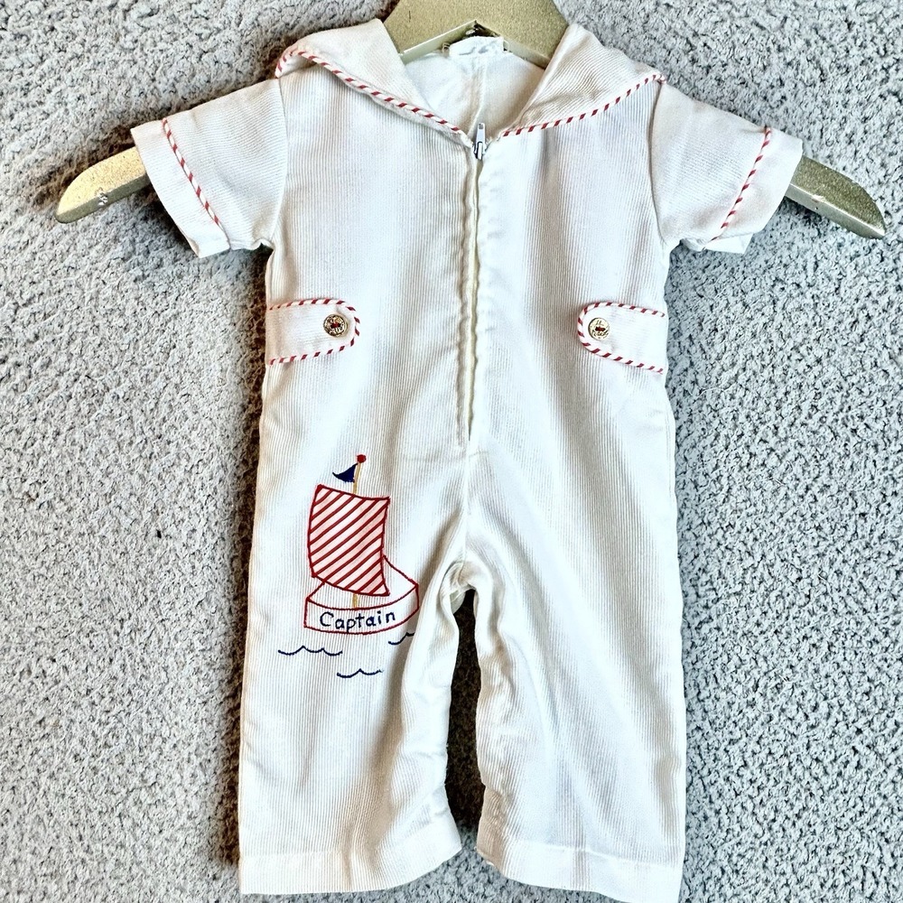 Baby Toddler Vintage 0-3 Months 1pc White Red Embroidered Graphics Pants Outfit